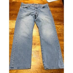 Levi's 501 Jeans Straight Fit Medium Wash Blue Denim Mens 40x30